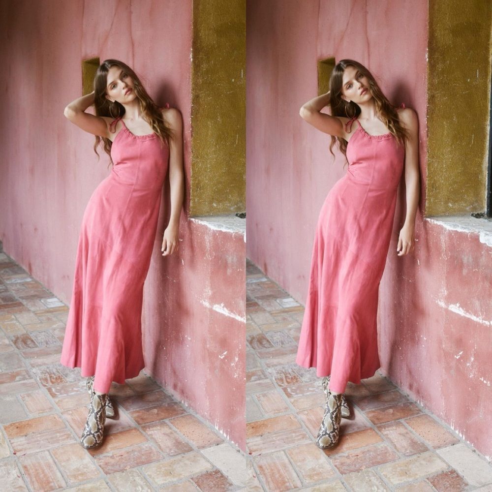 Free People Gizelle Midi Dress Luxe Suede